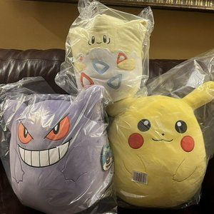 Rare Combo Squishmallow 12 inch Togepi & 14 inch Pikachu 14 inch Gengar In-Hand